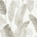 As Creation|Papier Peint feuilles palmier tropical blanc et grège|Papier Peint