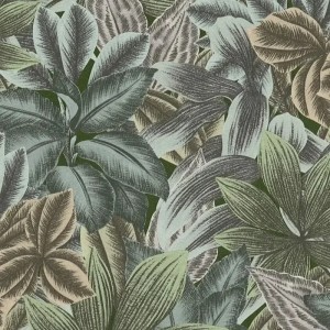 Rasch|Papel pintado hojas tropicales amarillo y verde|Tropical