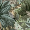 As Creation|Tropical exotic flower wallpaper in green tones|Wallpaper