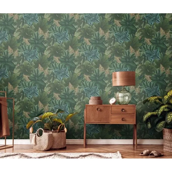 Papel pintado hojas grandes estilo tropical verde - As Creation Metropolitan Stories 3 392224