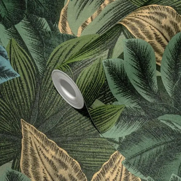 As Creation|Wallpaper large tropical style green leaves|Wallpaper