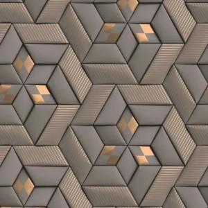 Marburg|Papel pintado bloques madera 3D gris moderno|Efecto 3d