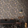 As Creation|Tapete 3D moderner Stil in Graubraun und Bronze|Rhombus