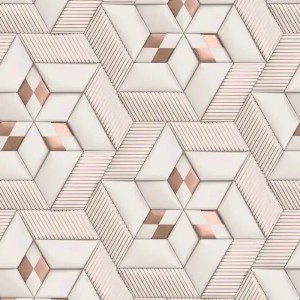 Grandeco|Papier peint géométrique hexagones 3D noir et or|Effet 3D 2