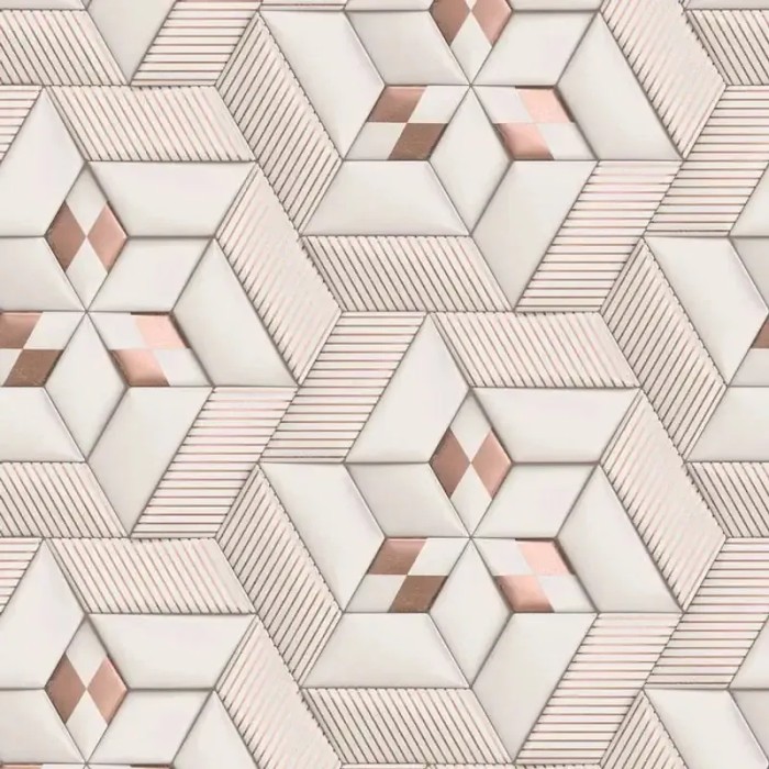 As Creation|Wandbild modern 3D geometrisch weiß creme bronze|Wandbild