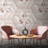 As Creation|Wandbild modern 3D geometrisch weiß creme bronze|Wandbild