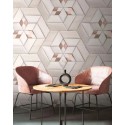 As Creation|Wandbild modern 3D geometrisch weiß creme bronze|Wandbild