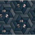 As Creation|Papier peint panoramique moderne 3D géométrique bleu et argent|Panoramiques