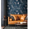 As Creation|Wandbild modern 3D geometrisch blau und silber|Wandbild