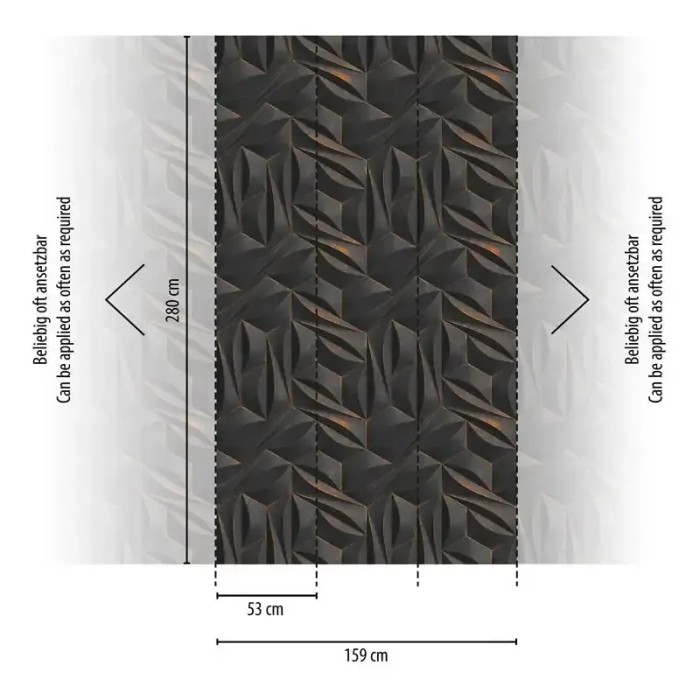 As Creation|Wallpaper modern-style sculpture in anthracite gray|Metal Imitation