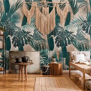 As Creation|Papier Peint plantes sauvages tropicales vertes|Papier Peint