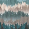 As Creation|Wandbild nordisch abstrakter Wald grün und beige|Wandbild