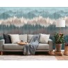 As Creation|Wall mural Nordic abstract forest green and beige|Wallmurals