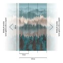 As Creation|Wall mural Nordic abstract forest green and beige|Wallmurals
