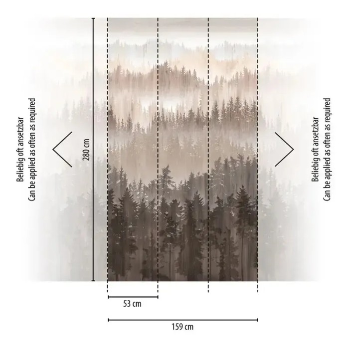 As Creation|Papier peint panoramique scandinave paysage abstrait brun|Panoramiques