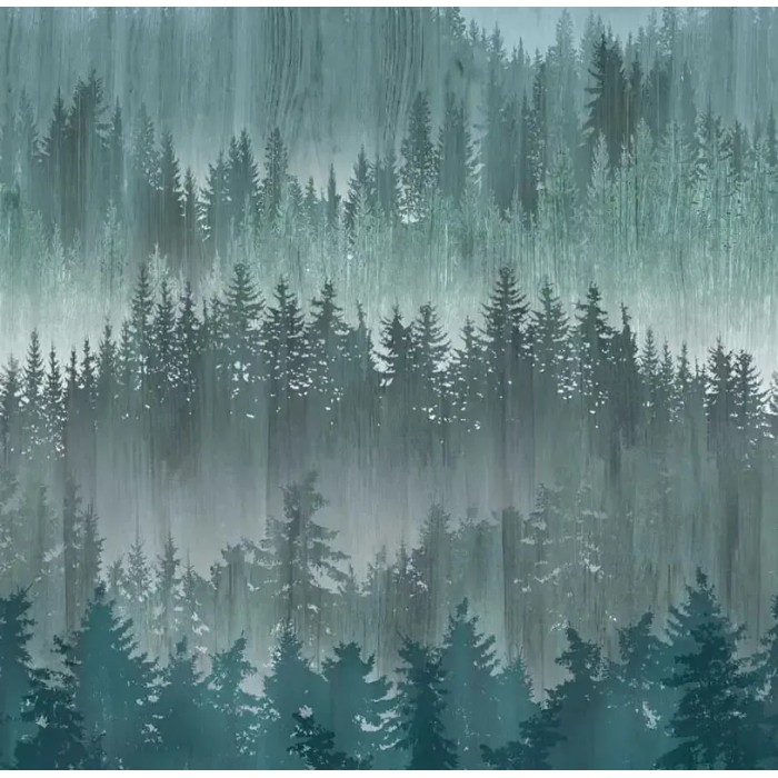 As Creation|Wall mural Scandinavian abstract forest blue and green|Wallmurals