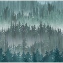 As Creation|Papier peint panoramique scandinave forêt abstraite bleu et vert|Panoramiques