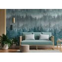 As Creation|Papier peint panoramique scandinave forêt abstraite bleu et vert|Panoramiques