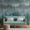 As Creation|Wall mural Scandinavian abstract forest blue and green|Wallmurals