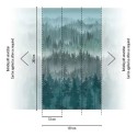 As Creation|Papier peint panoramique scandinave forêt abstraite bleu et vert|Panoramiques