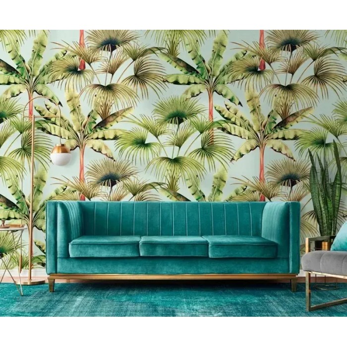 As Creation|Papier Peint palmiers exotiques tropicaux verts|Papier Peint