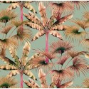 As Creation|Wallpaper tropical with green and beige palm trees and bananas|Wallpaper