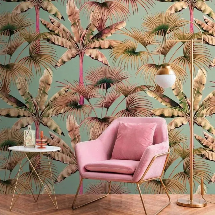 As Creation|Tapete tropische grüne und beige Palmen und Bananenbäume|Tapeten