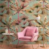 As Creation|Wallpaper tropical with green and beige palm trees and bananas|Wallpaper