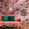 As Creation|Papier Peint palmiers style tropical vert et rose|Papier Peint