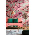 As Creation|Papier Peint palmiers style tropical vert et rose|Papier Peint