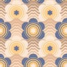 As Creation|Papel pintado flores estilo años beige, azul|Retro