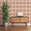 As Creation|Tapete Blumen im Stil derer Jahre in Beige, Blau|Retro