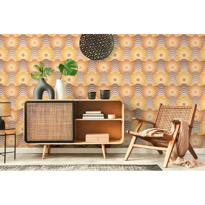As Creation|Tapete Retro-Blumen multicolor im Stil derer Jahre|Retro