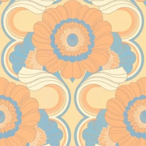Rasch|Papier peint rétro motif vintage orange|Rétro