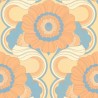 As Creation|Papier Peint floral style rétro orange|Rétro