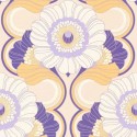 As Creation|Papier Peint floral style rétro rose, violet|Rétro