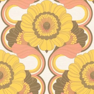 Casamance|Papier peint floral Art Nouveau vert|Rétro