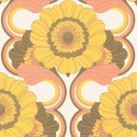 As Creation|Tapete floral Hippie Retro-Stil Orange|Retro