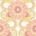 As Creation|Papel pintado floral hippie retro rosa, blanco|Retro