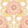 As Creation|Papel pintado floral hippie retro rosa, blanco|Retro
