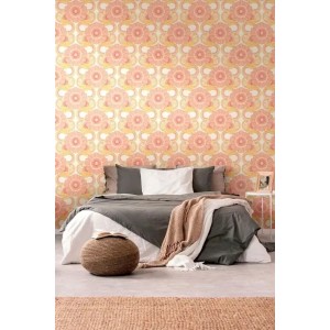 Grandeco|Wallpaper tropical palms beige and gold|Wallpaper 2