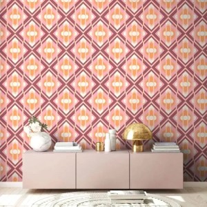 Papeldecor|Papier peint effet carrelage avec des patchs de plâtre blanc|Papier Peint 2