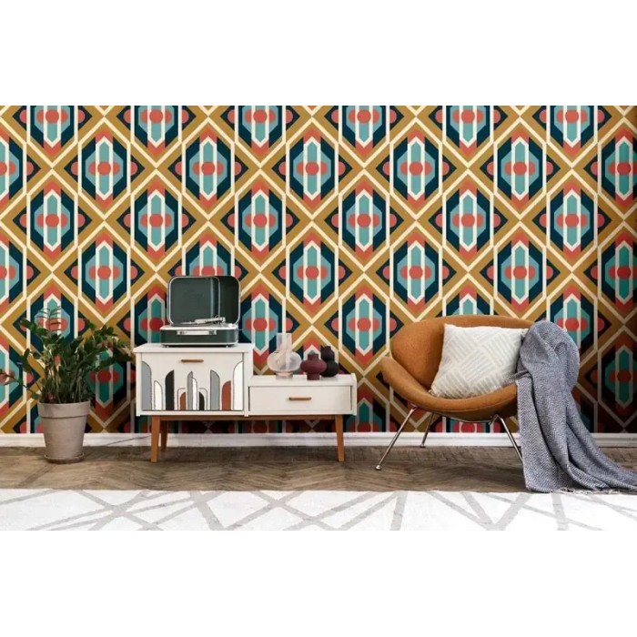 As Creation|Tapete geometrischer Jahre Retro-Stil mehrfarbig|Retro