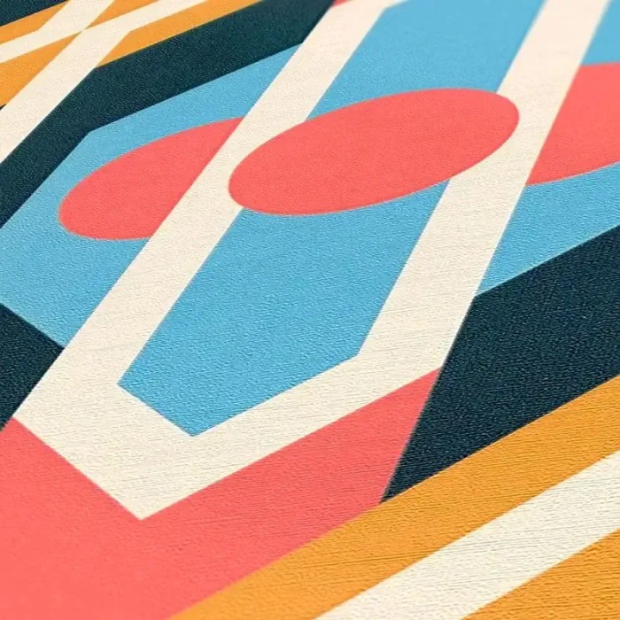 As Creation|Papel pintado geométrico años estilo retro multicolor|Retro