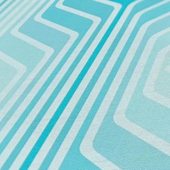 As Creation|Papel pintado rombos psicodélicos estilo retro turquesa|Retro