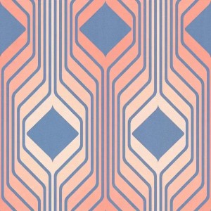 As Creation|Papel pintado rombos estilo retro rosado, beige|Retro