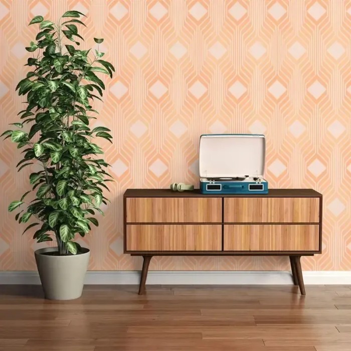 As Creation|Wallpaper retro psychedelic orange rhombuses|Retro