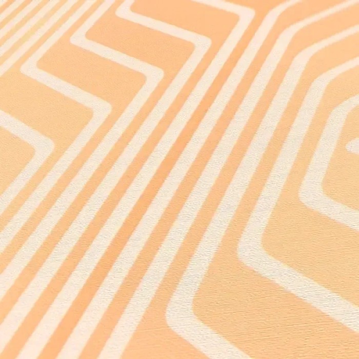 As Creation|Papier Peint losanges psychédéliques rétro orange|Rétro