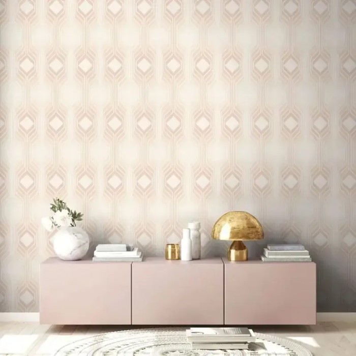 As Creation|Tapete psychedelische Rauten derer Jahre beige|Retro