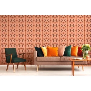 As Creation|Green and brown retro style geometric wallpaper|Retro 2